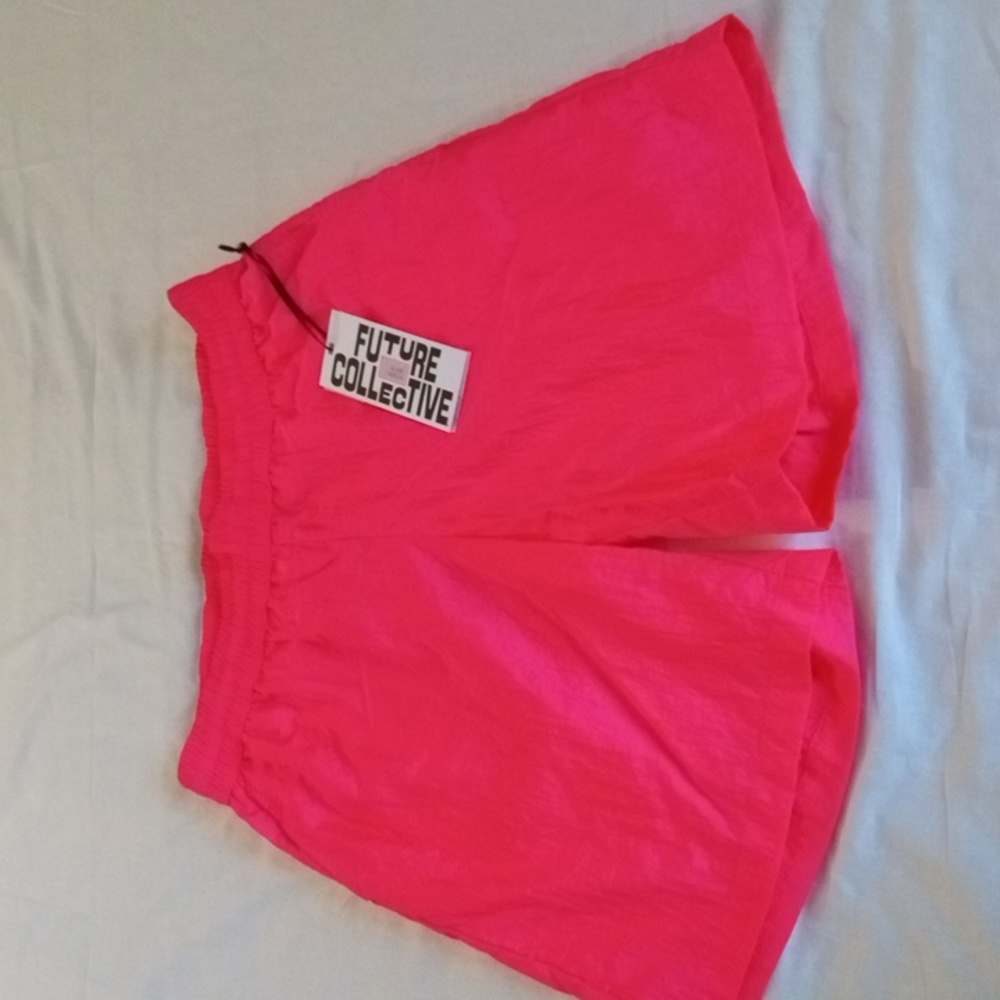 Future Collective Alani Noelle NWT neon pink nylon shorts